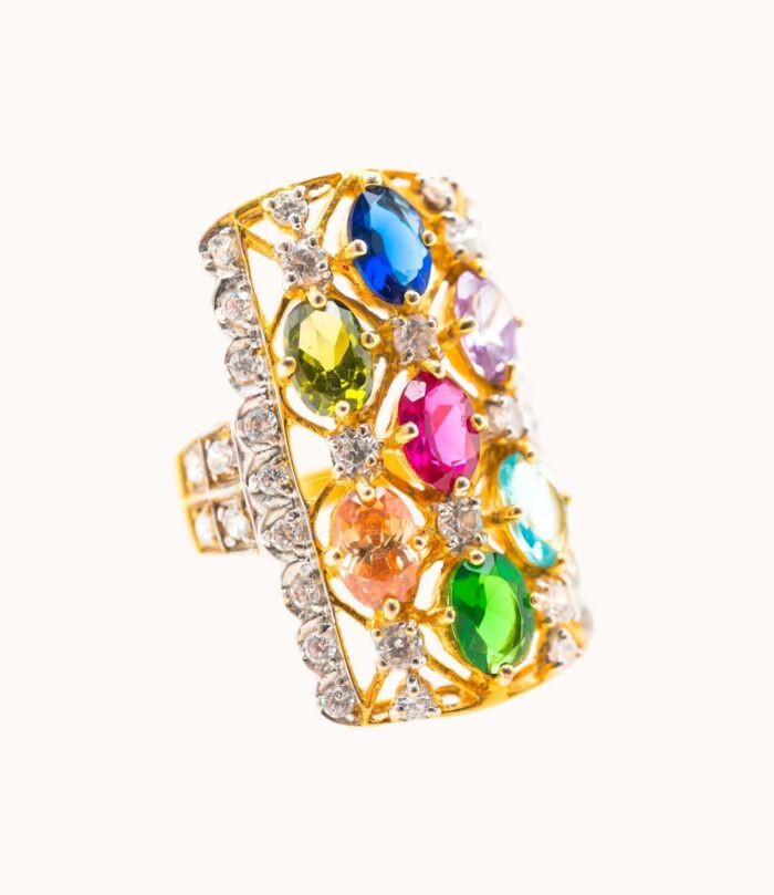 Black diamond charm ring